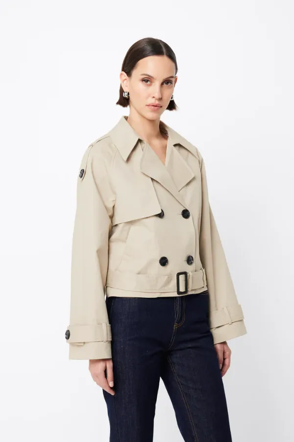 Franklin Cropped Trench Natural