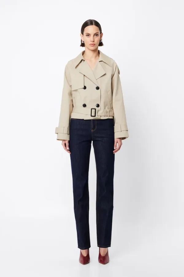 Franklin Cropped Trench Natural