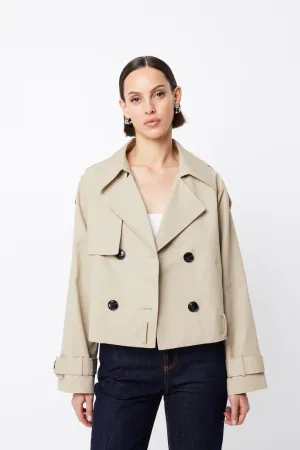 Franklin Cropped Trench Natural