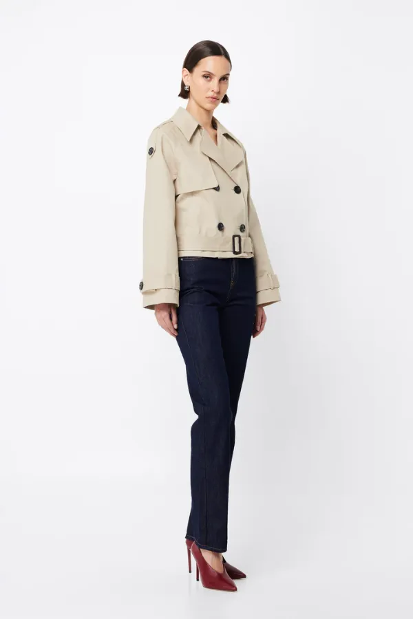 Franklin Cropped Trench Natural