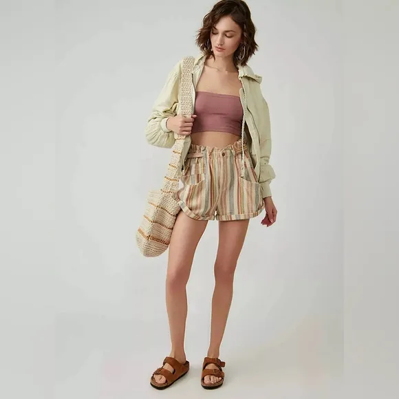 Free People Topanga Yarn Dyed Shorts