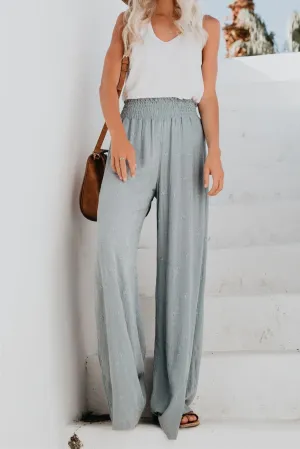 Fresh Air Smocked Embroidered Pants