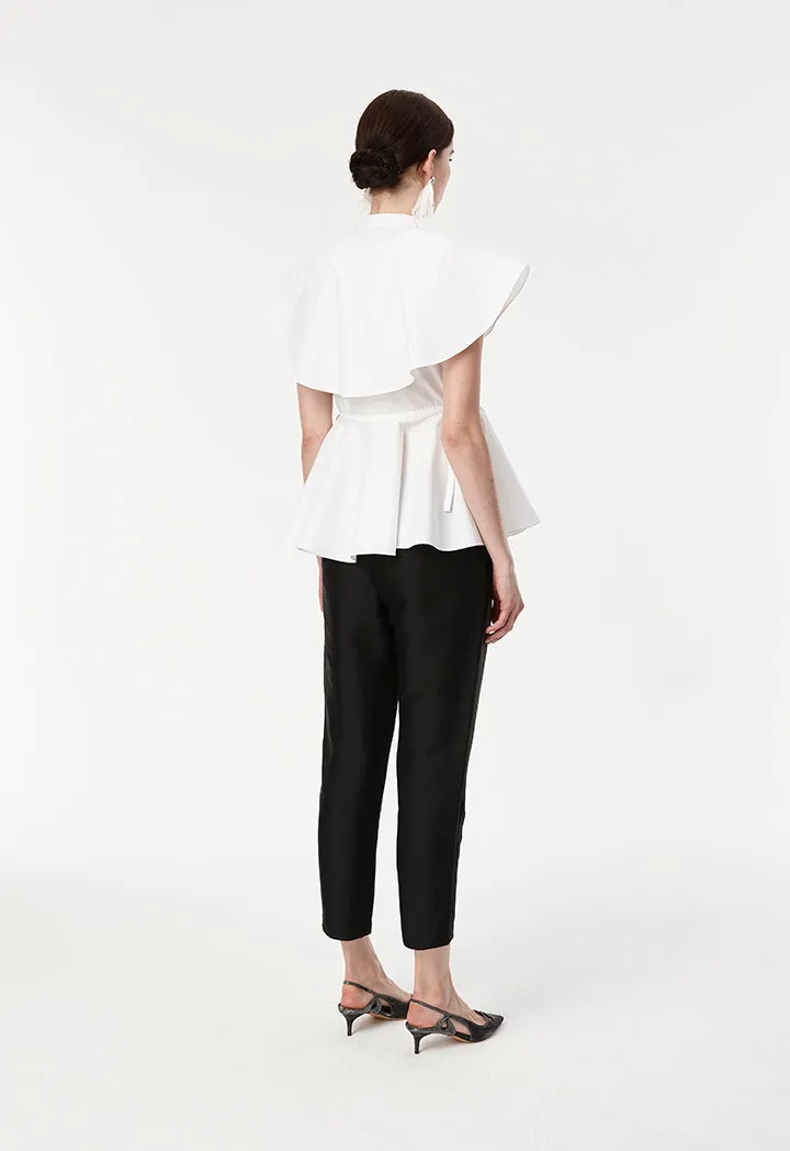 Frill Peplum Blouse