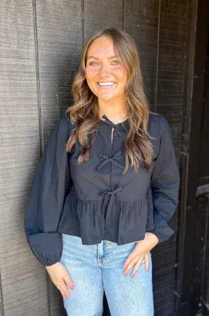 Front Tie Peplum Top