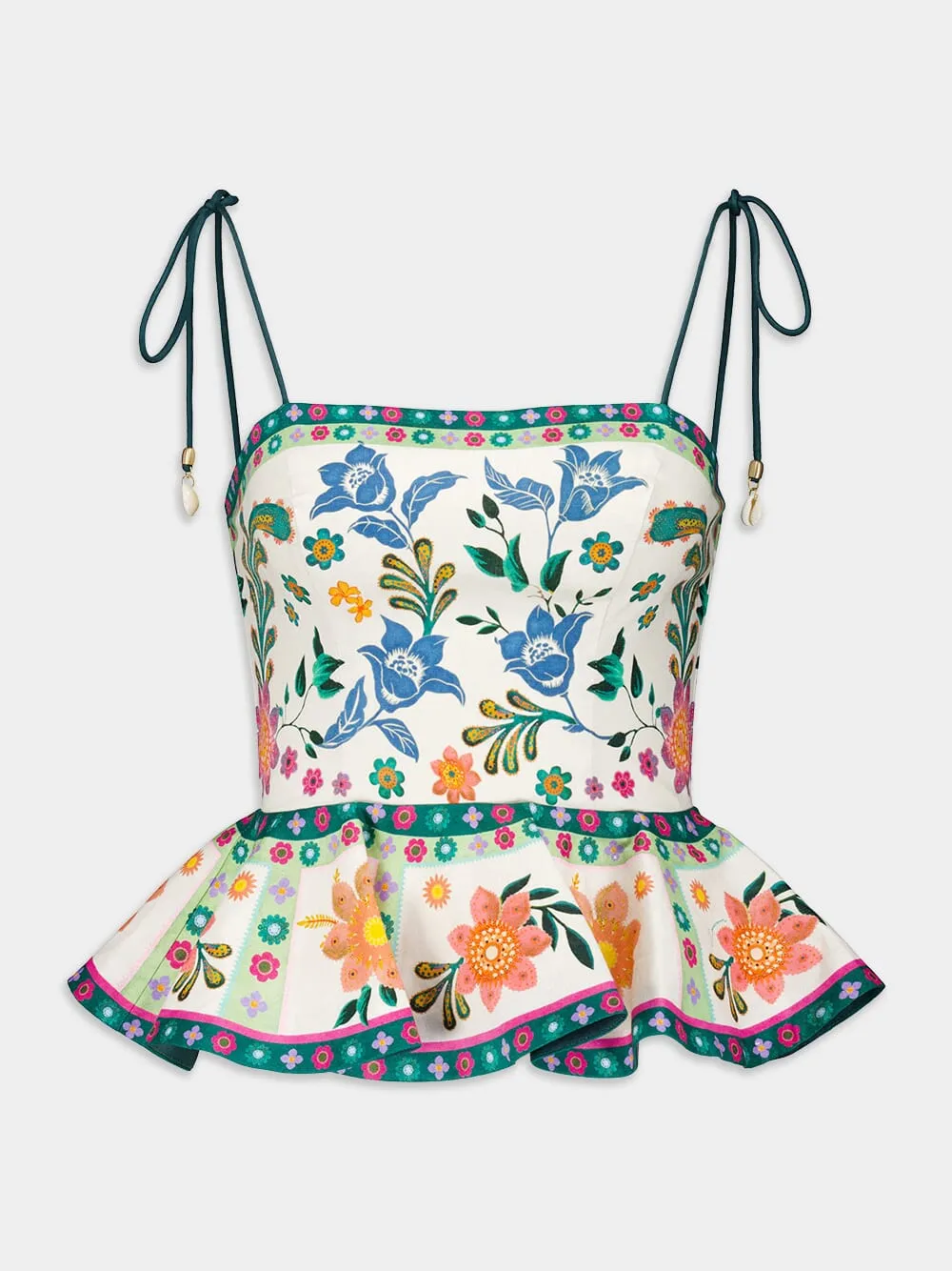 Ginger Floral-Print Linen Top