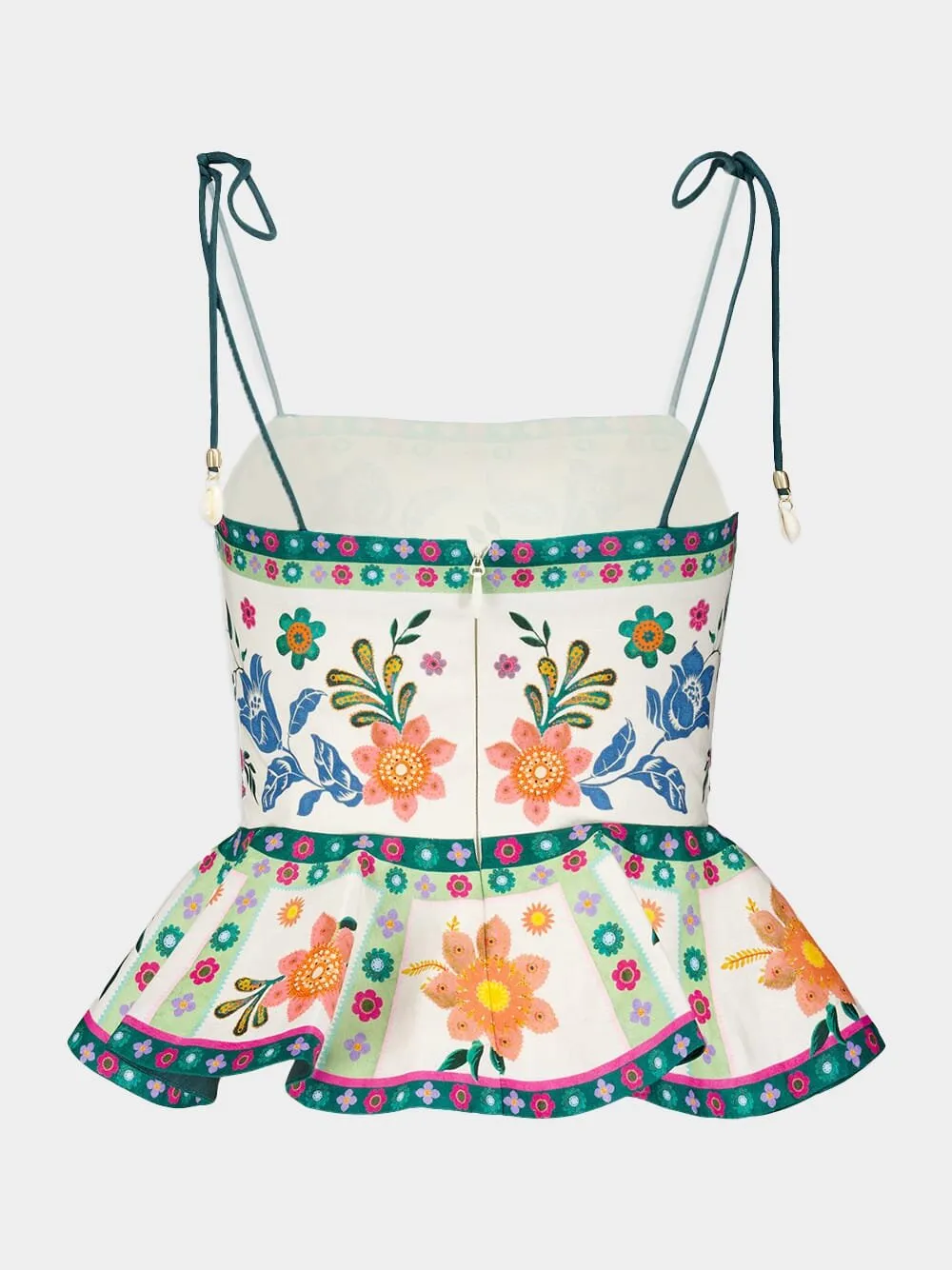 Ginger Floral-Print Linen Top