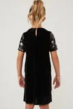 Girls Sequined Star Pattern Shift Dress