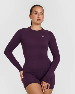 Go To Seamless Fitted Long Sleeve Top | Blackberry Purple