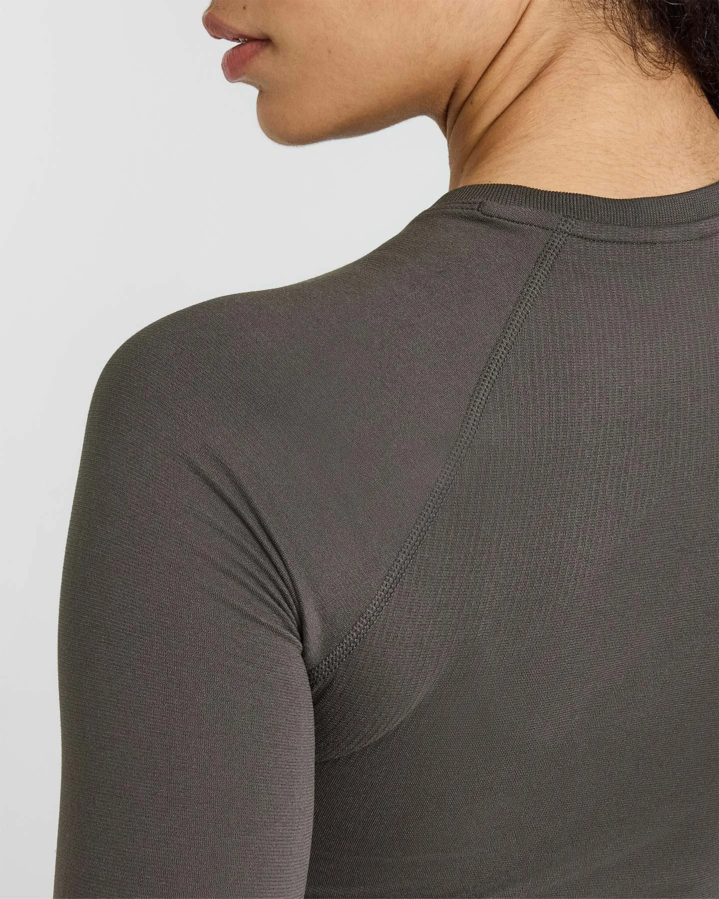 Go To Seamless Fitted Long Sleeve Top | Deep Taupe