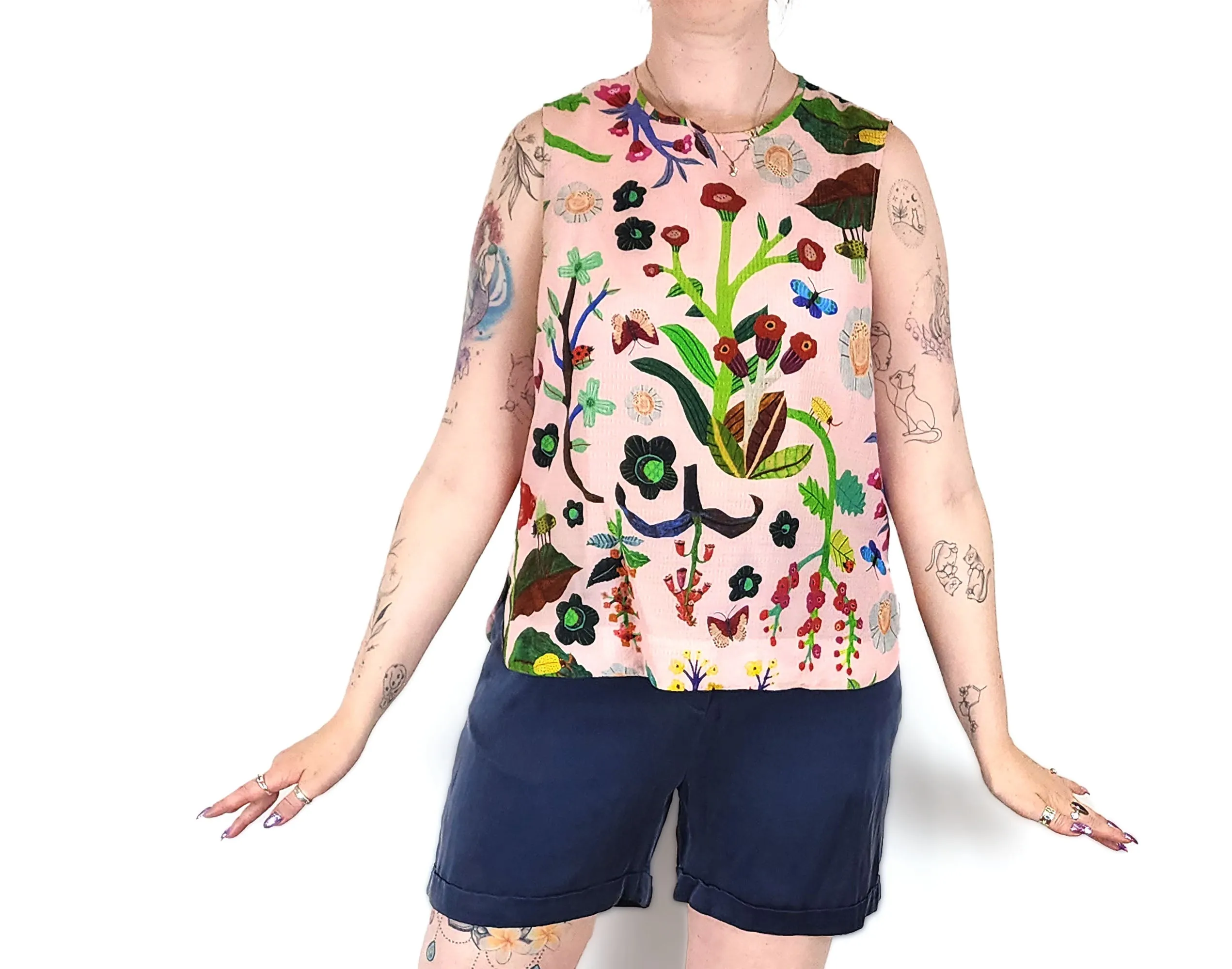 Gorman   Monika Forsberg pink silk mix top size 12