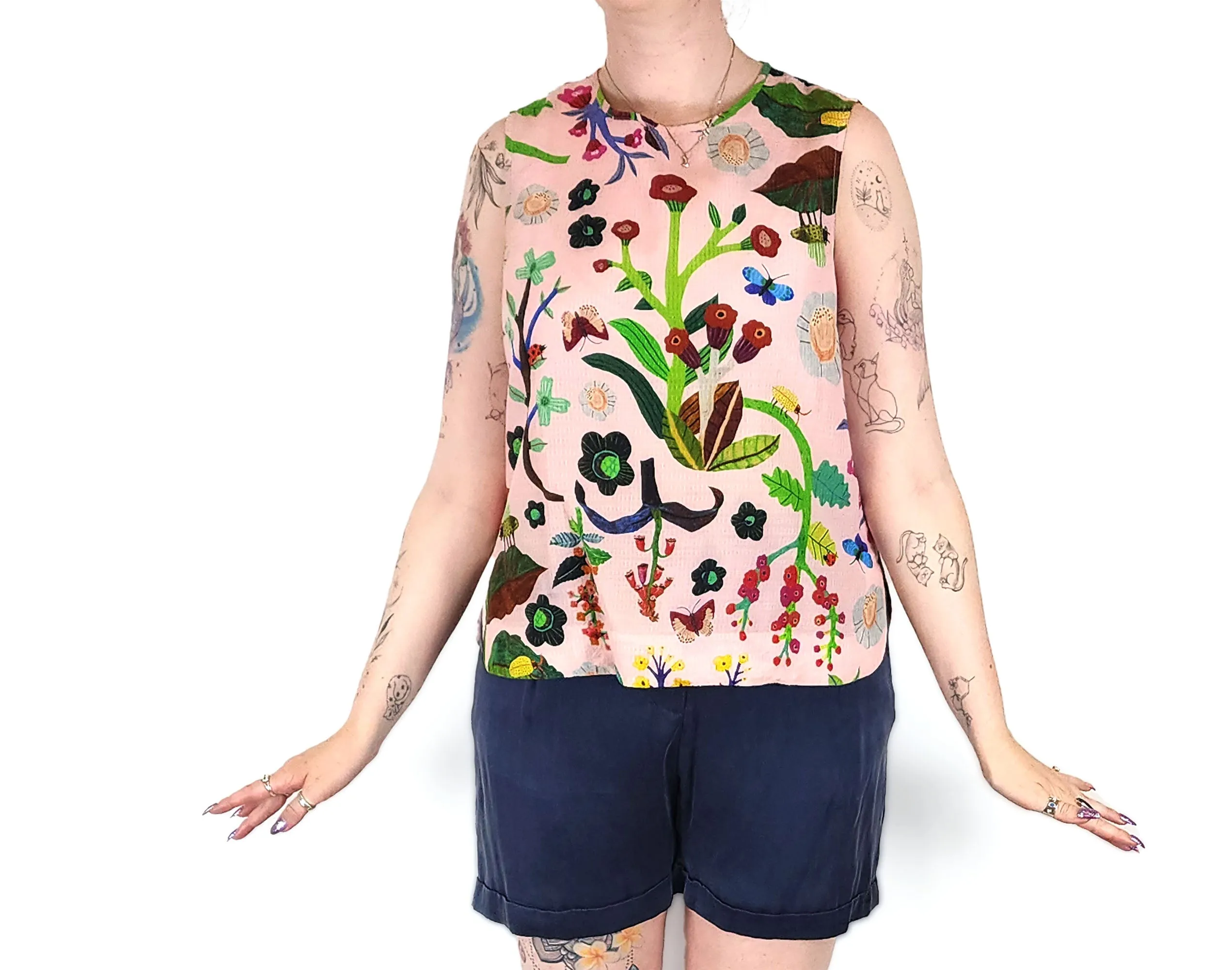 Gorman   Monika Forsberg pink silk mix top size 12