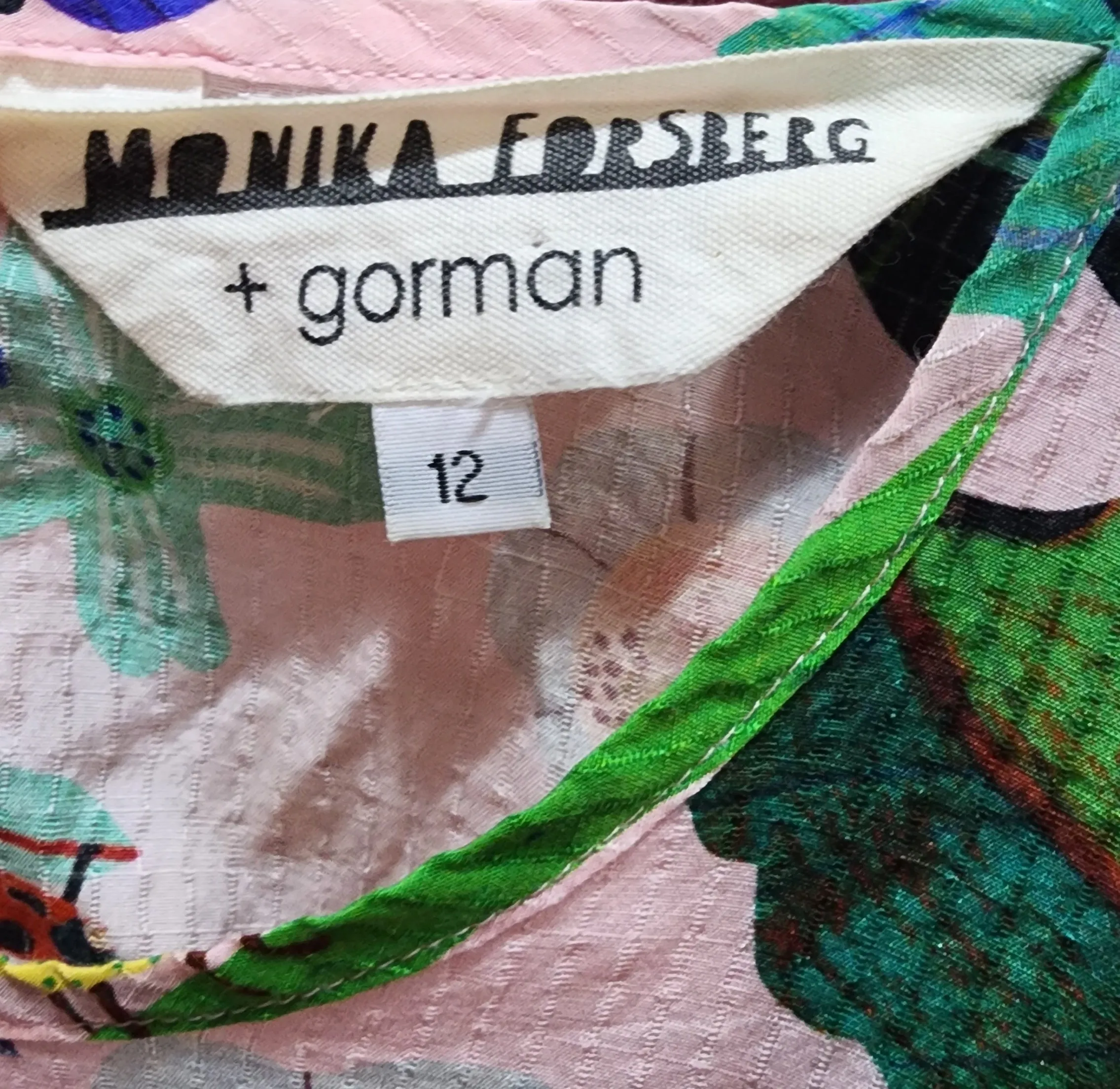 Gorman   Monika Forsberg pink silk mix top size 12
