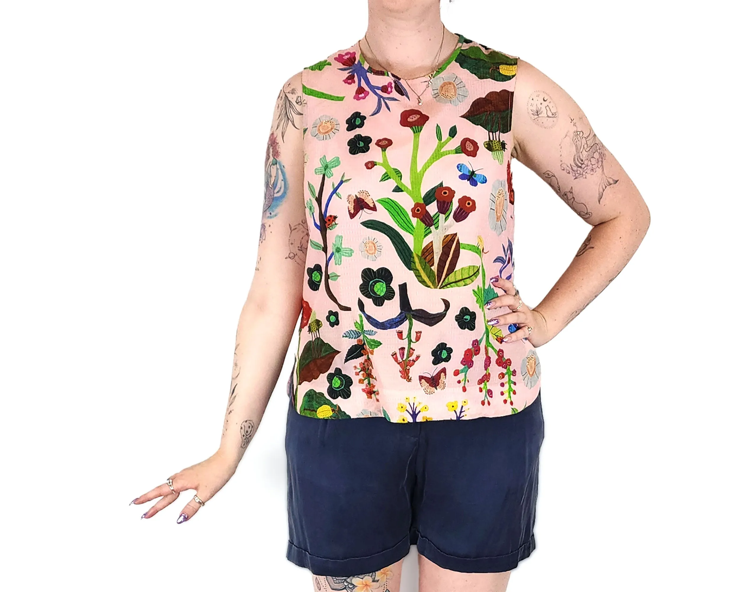 Gorman   Monika Forsberg pink silk mix top size 12