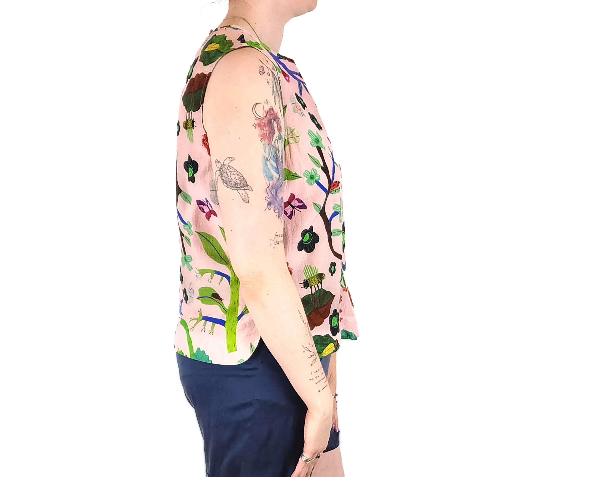 Gorman   Monika Forsberg pink silk mix top size 12