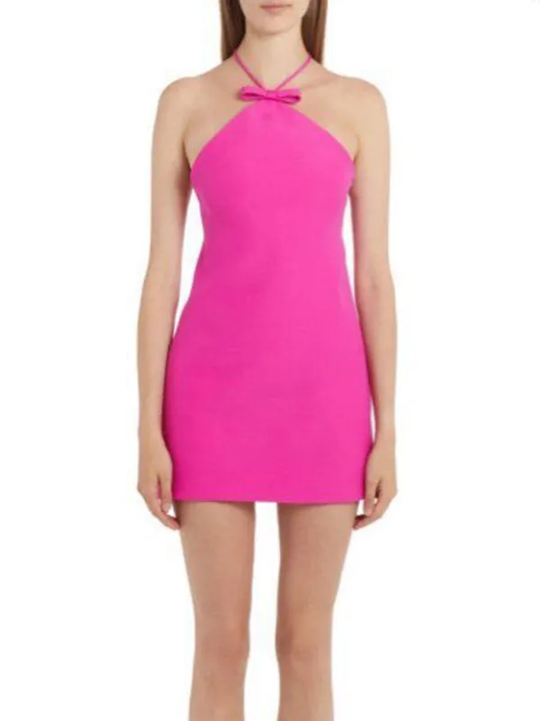 Halter Neck Bodycon Mini Dress with Backless Design