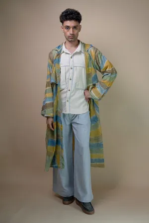 Hand Painted Mulmul Long Trench