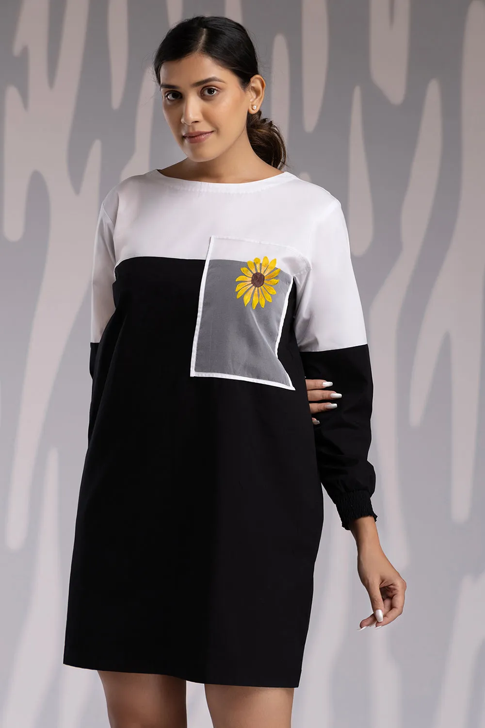 Handpainted Shift Dress - Black & White