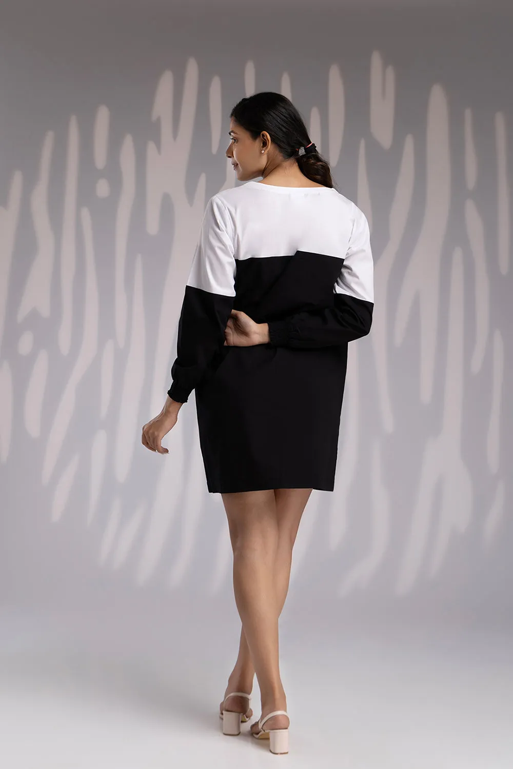 Handpainted Shift Dress - Black & White