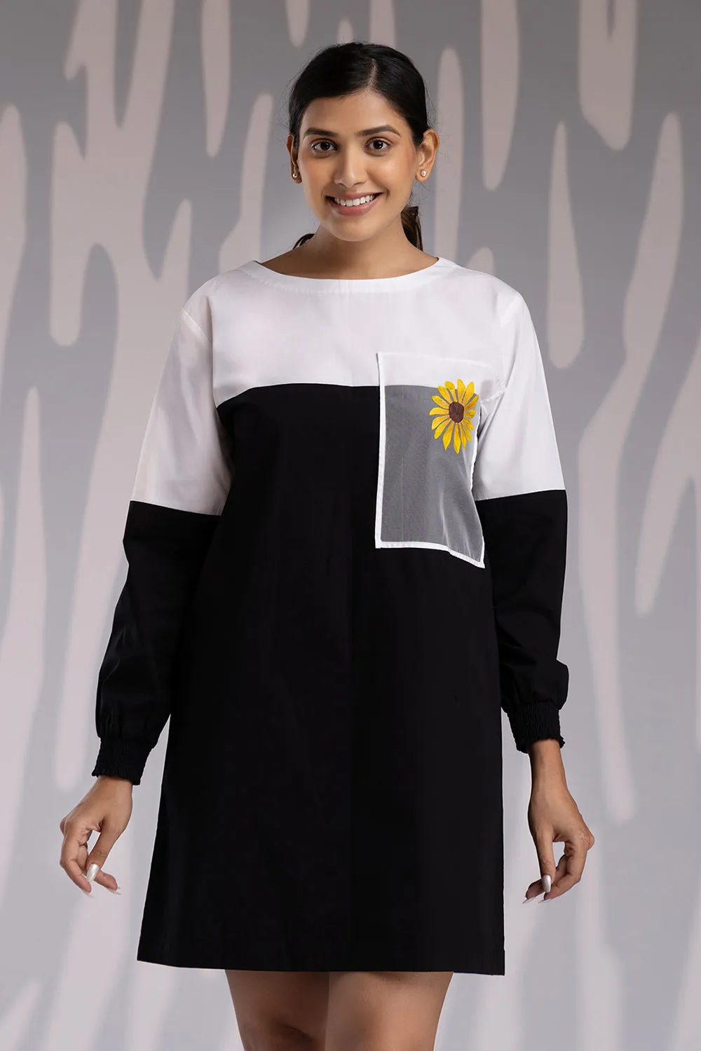 Handpainted Shift Dress - Black & White