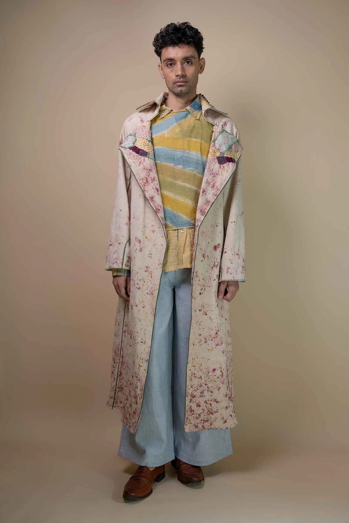 Handwoven Denim Kora Trench