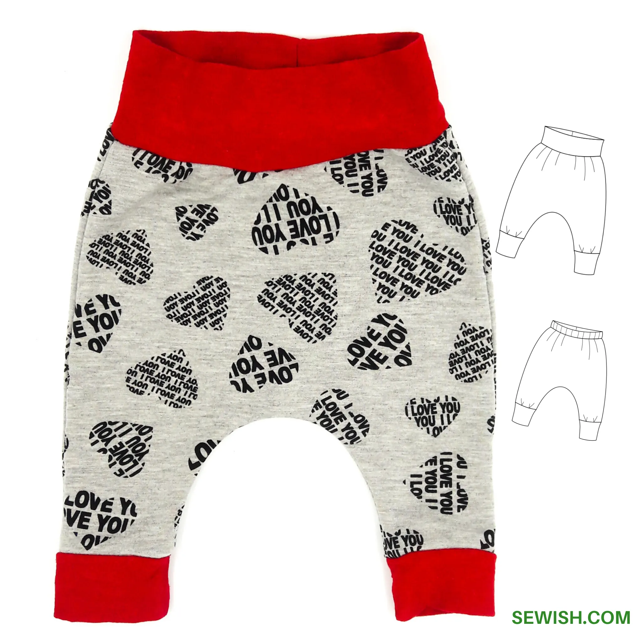 Harem Pants Baby Sewing Patterns. Sizes 0 Month-6 YEARS