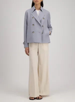 Harris Wharf Cropped Trench in Pearl Grey