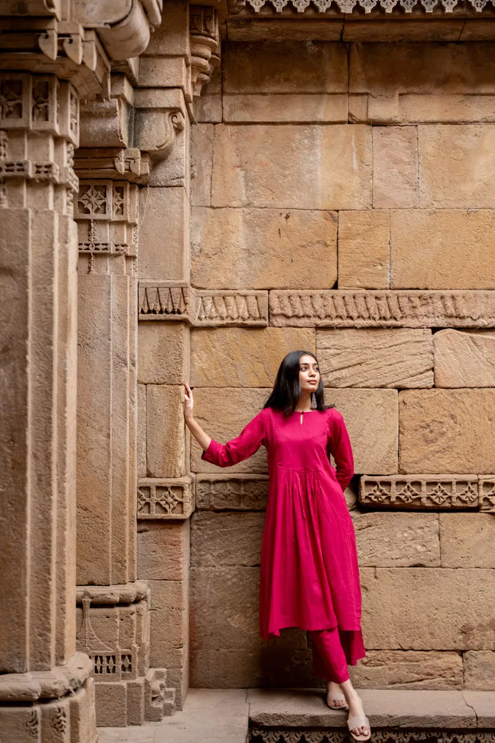 Hibiscus pink Kurta set