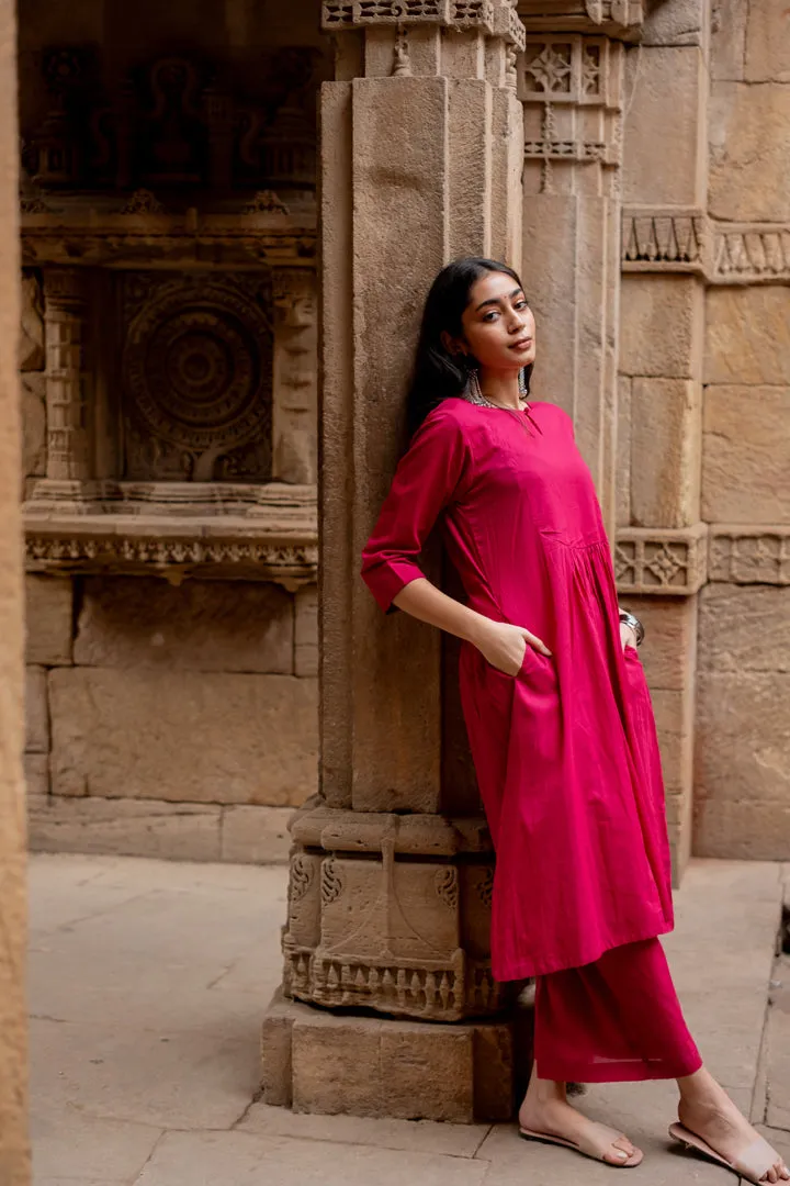 Hibiscus pink Kurta set