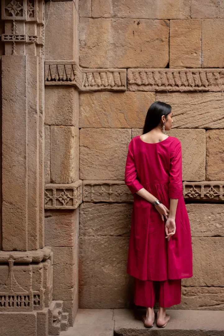 Hibiscus pink Kurta set