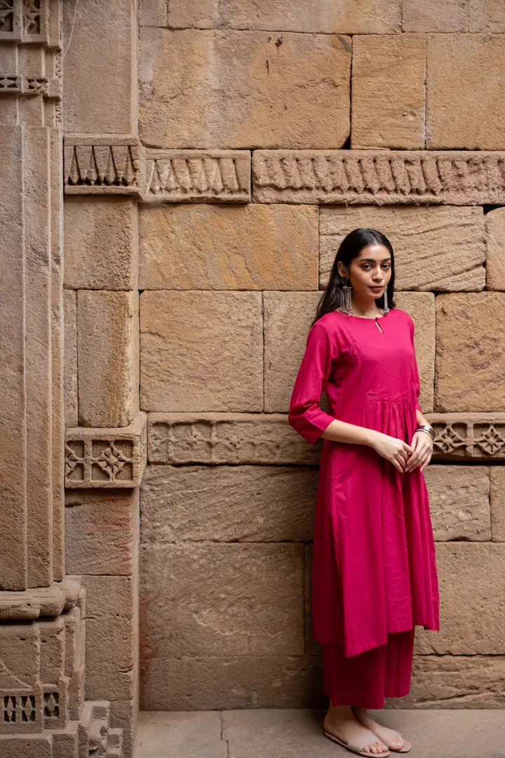 Hibiscus pink Kurta set
