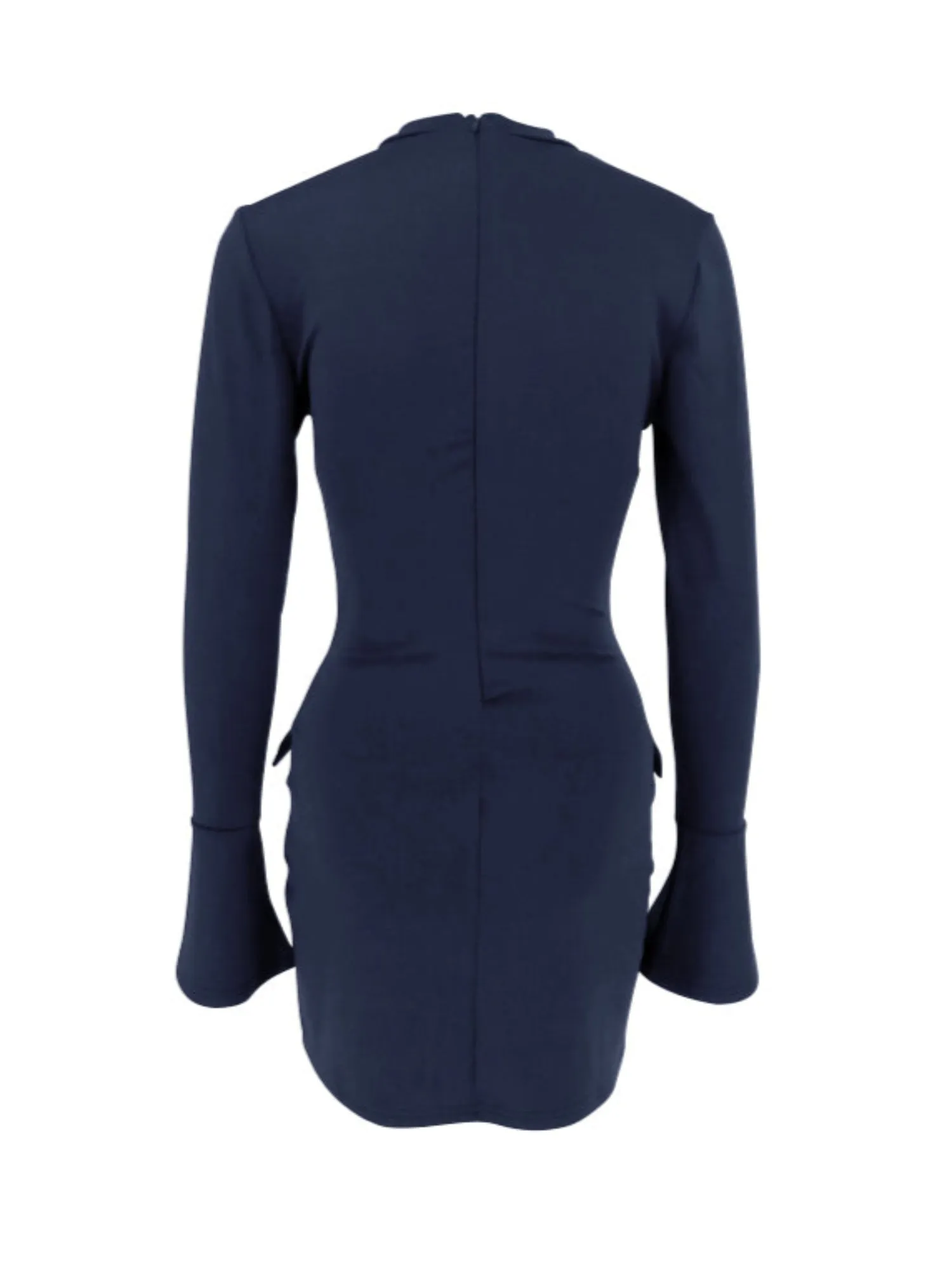 High Neck Solid Bodycon Dress