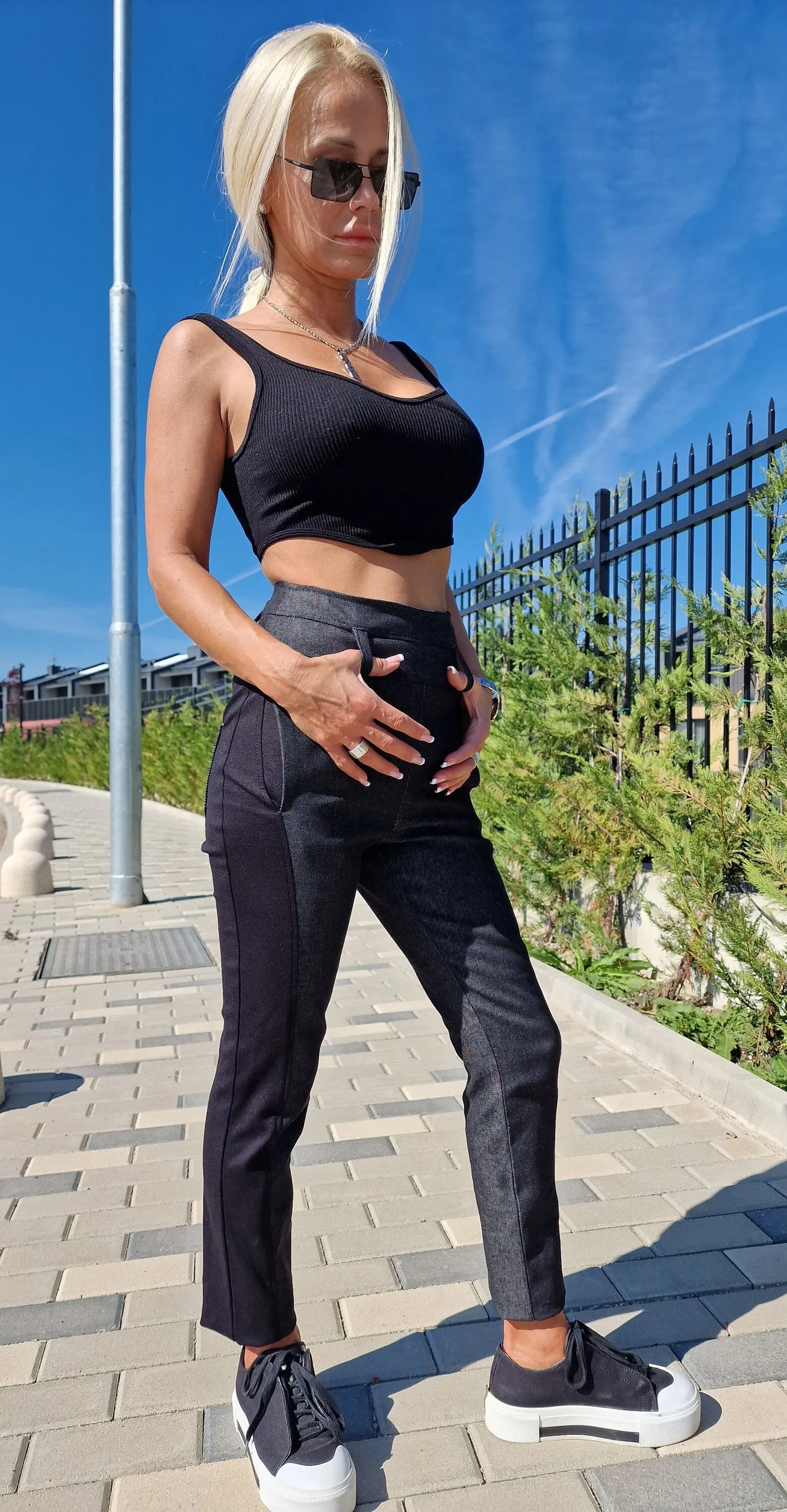 High Waist Trousers, Trapped Pants, Slim Fitted Pants, Denim Pants, Extravagant Trousers, Avant-garde Pants, Designer Pants