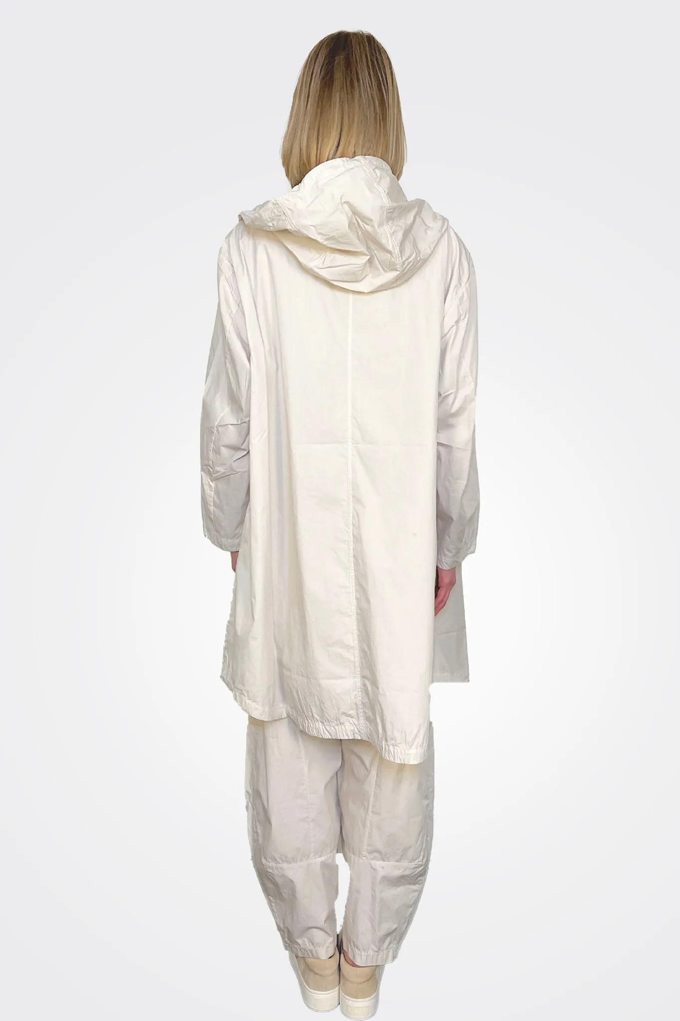 Hooded Midi Trench Coat - Milk