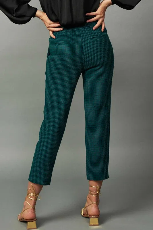Houndstooth Pattern Back Elastic Pant