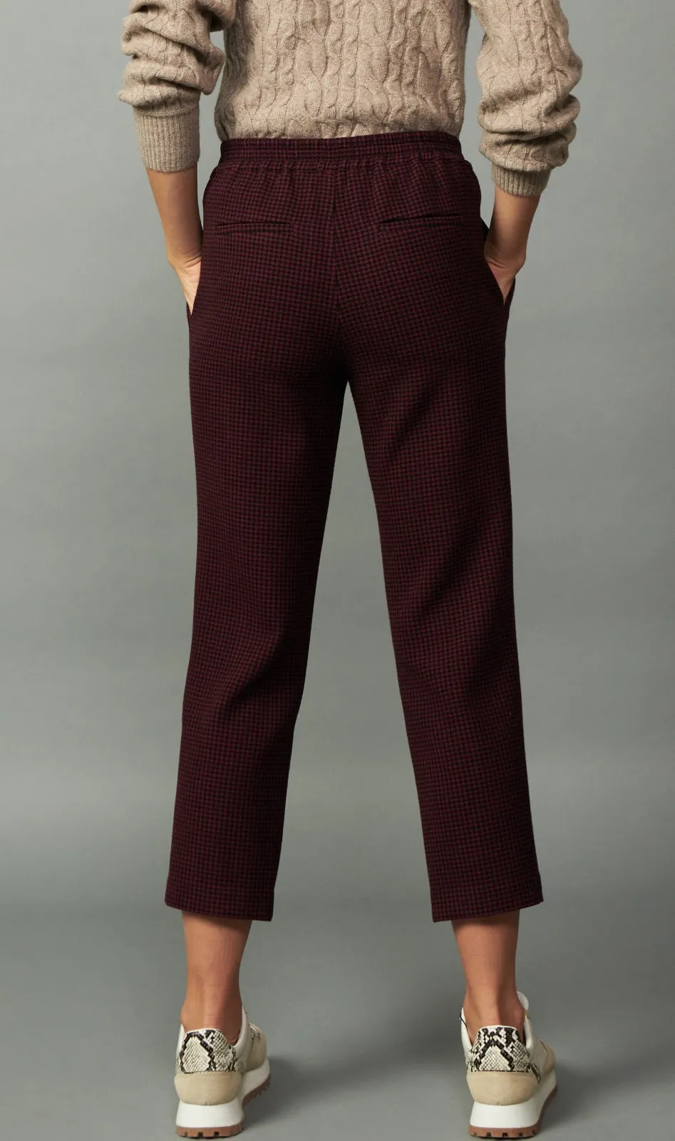 Houndstooth Pattern Back Elastic Pant