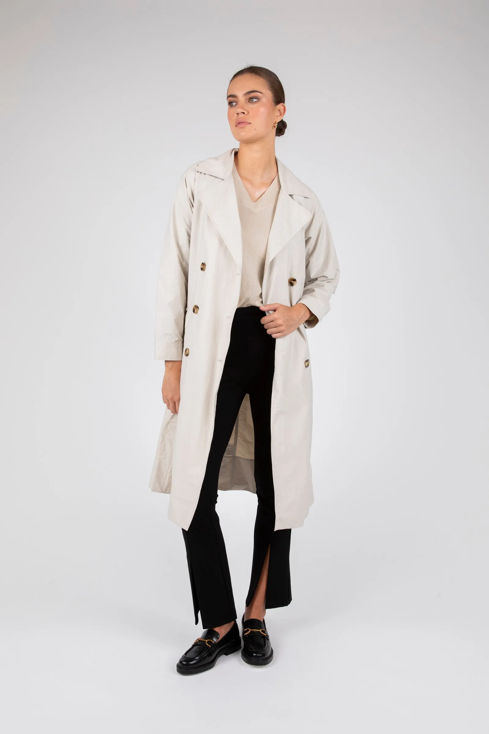Hybrid Trench Coat - Bone