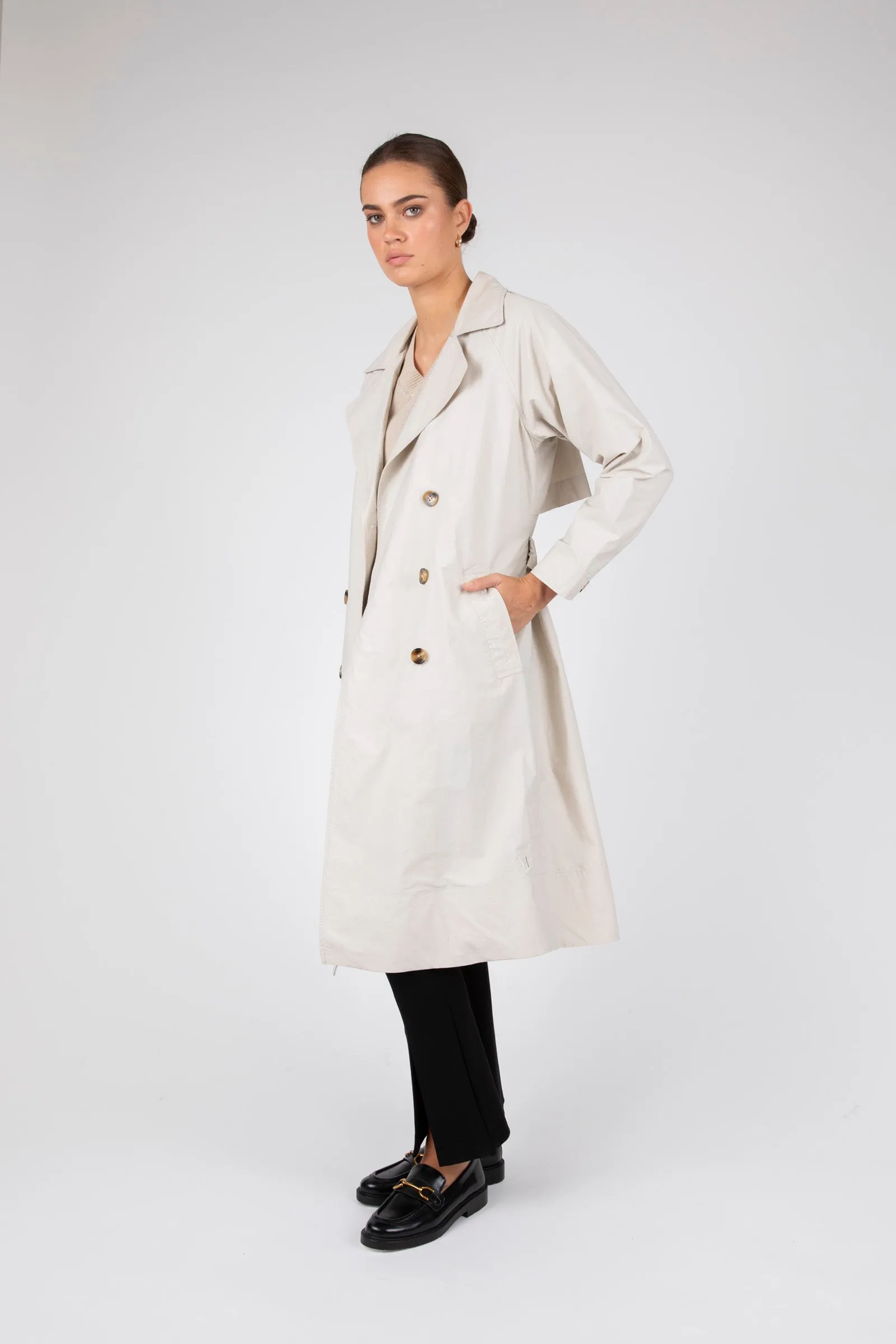 Hybrid Trench Coat - Bone
