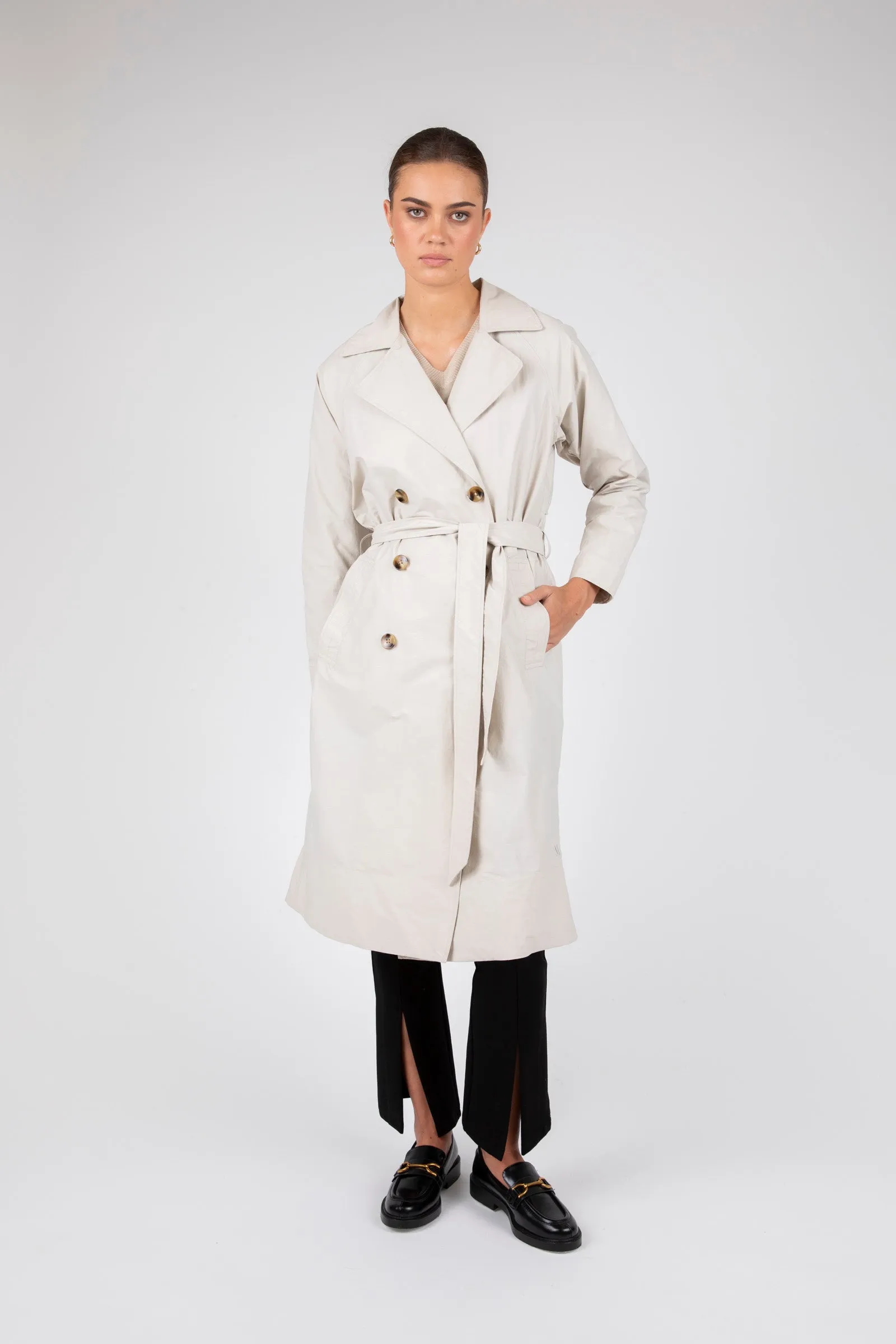 Hybrid Trench Coat - Bone