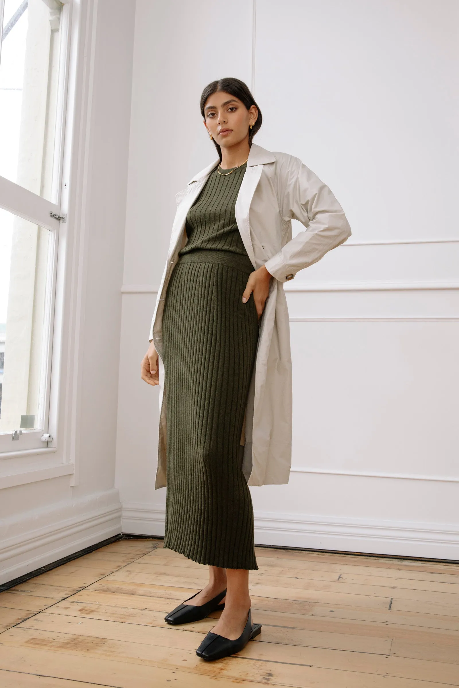 Hybrid Trench Coat - Bone