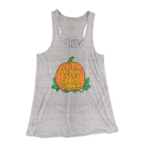I Believe In The Great Pumpkin Women's Flowey Racerback Tank Top
