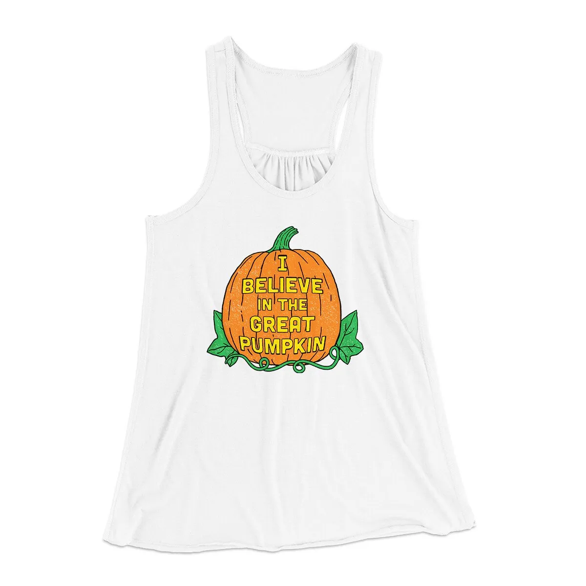 I Believe In The Great Pumpkin Women's Flowey Racerback Tank Top