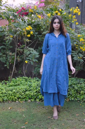 Indigo Applique Tunic and Pants Set
