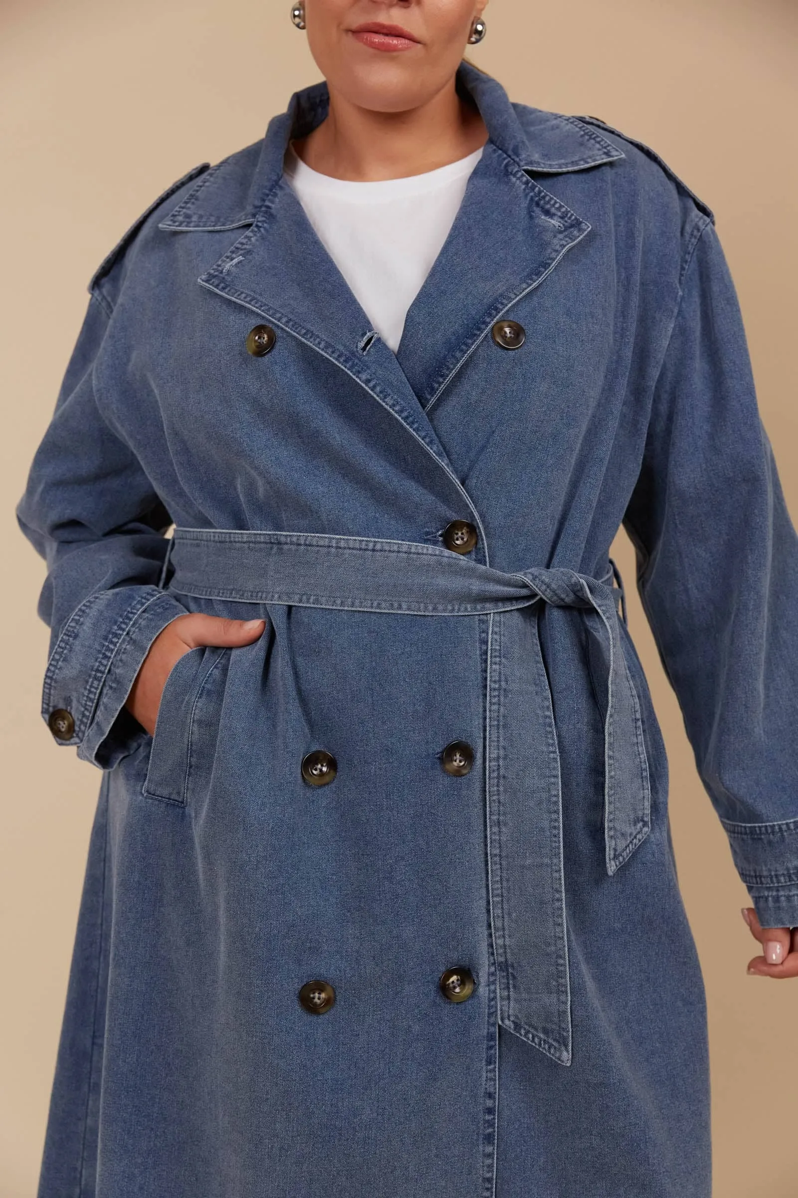 Isle of Mine Freya Trench Coat -Denim