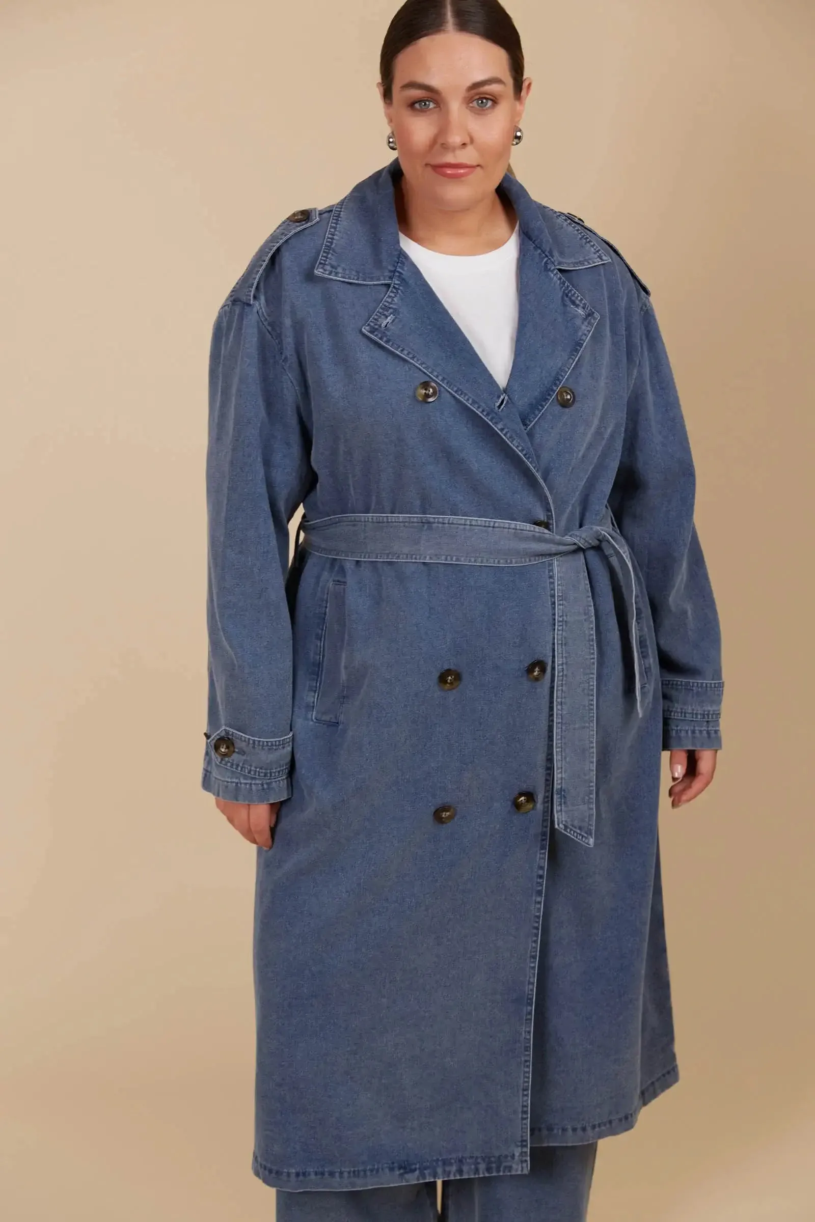 Isle of Mine Freya Trench Coat -Denim
