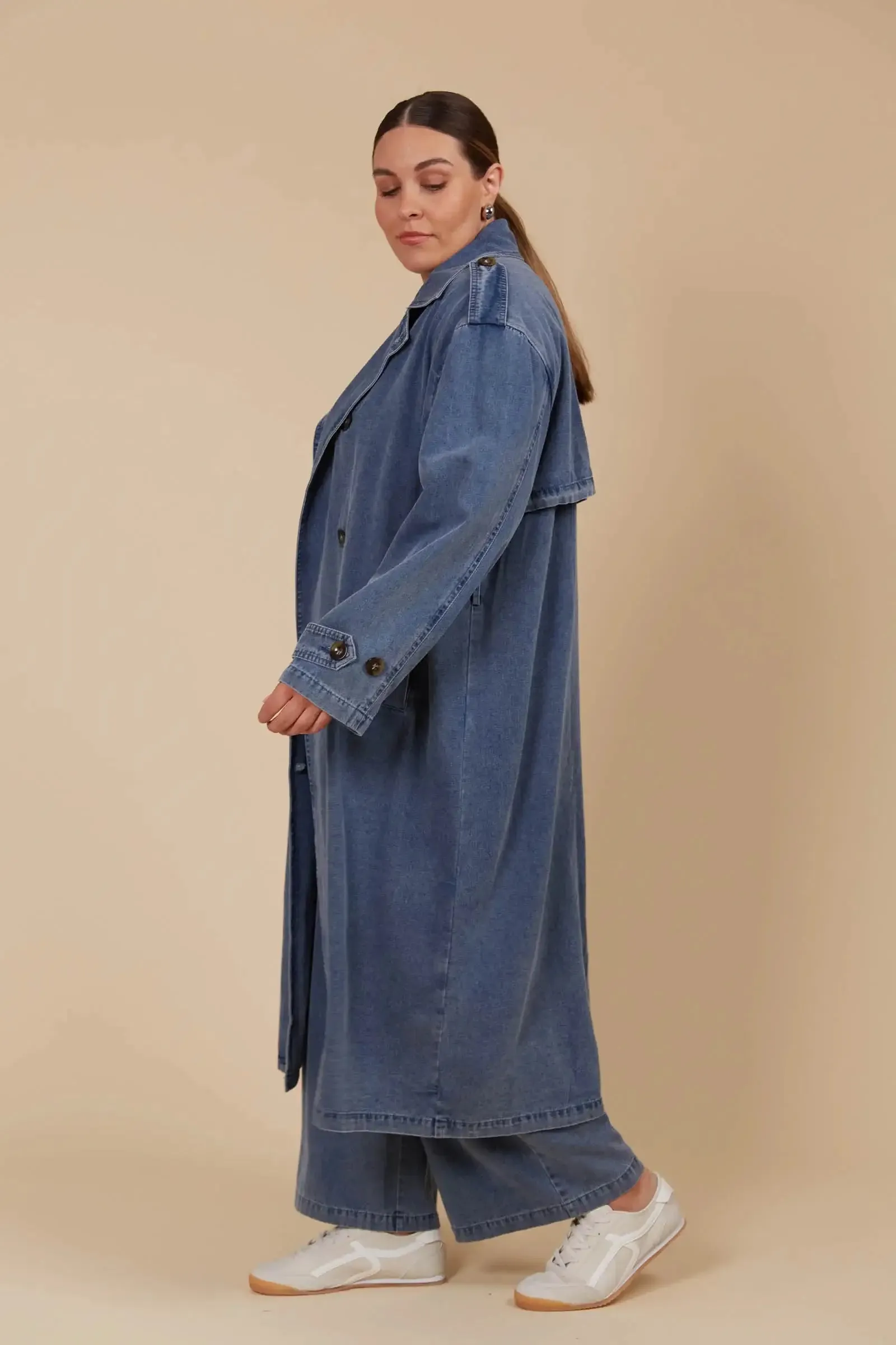 Isle of Mine Freya Trench Coat -Denim