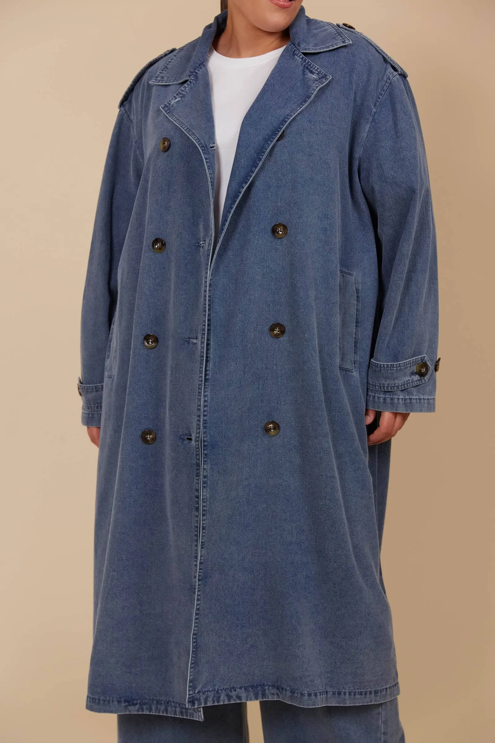 Isle of Mine Freya Trench Coat -Denim