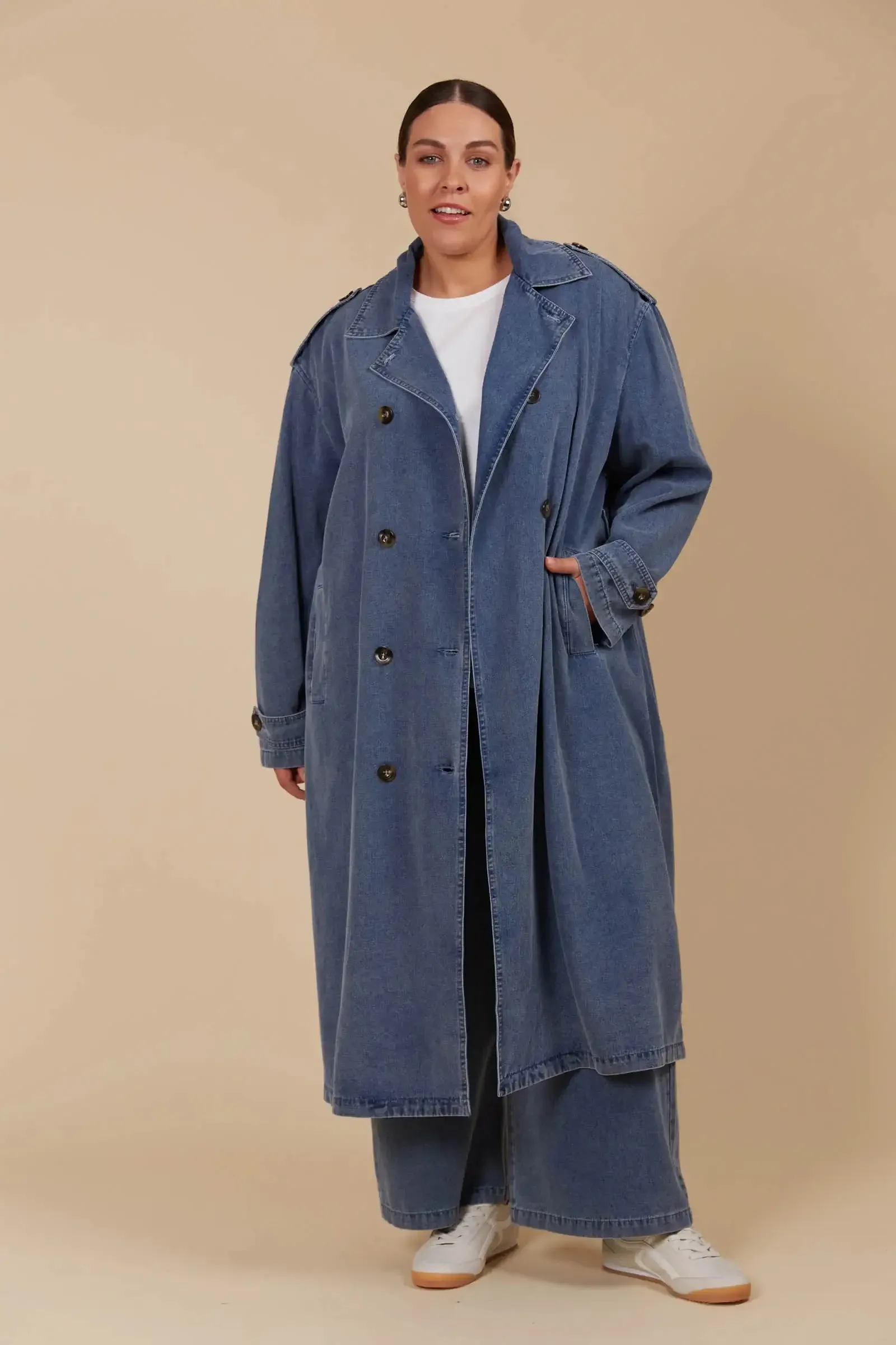 Isle of Mine Freya Trench Coat -Denim