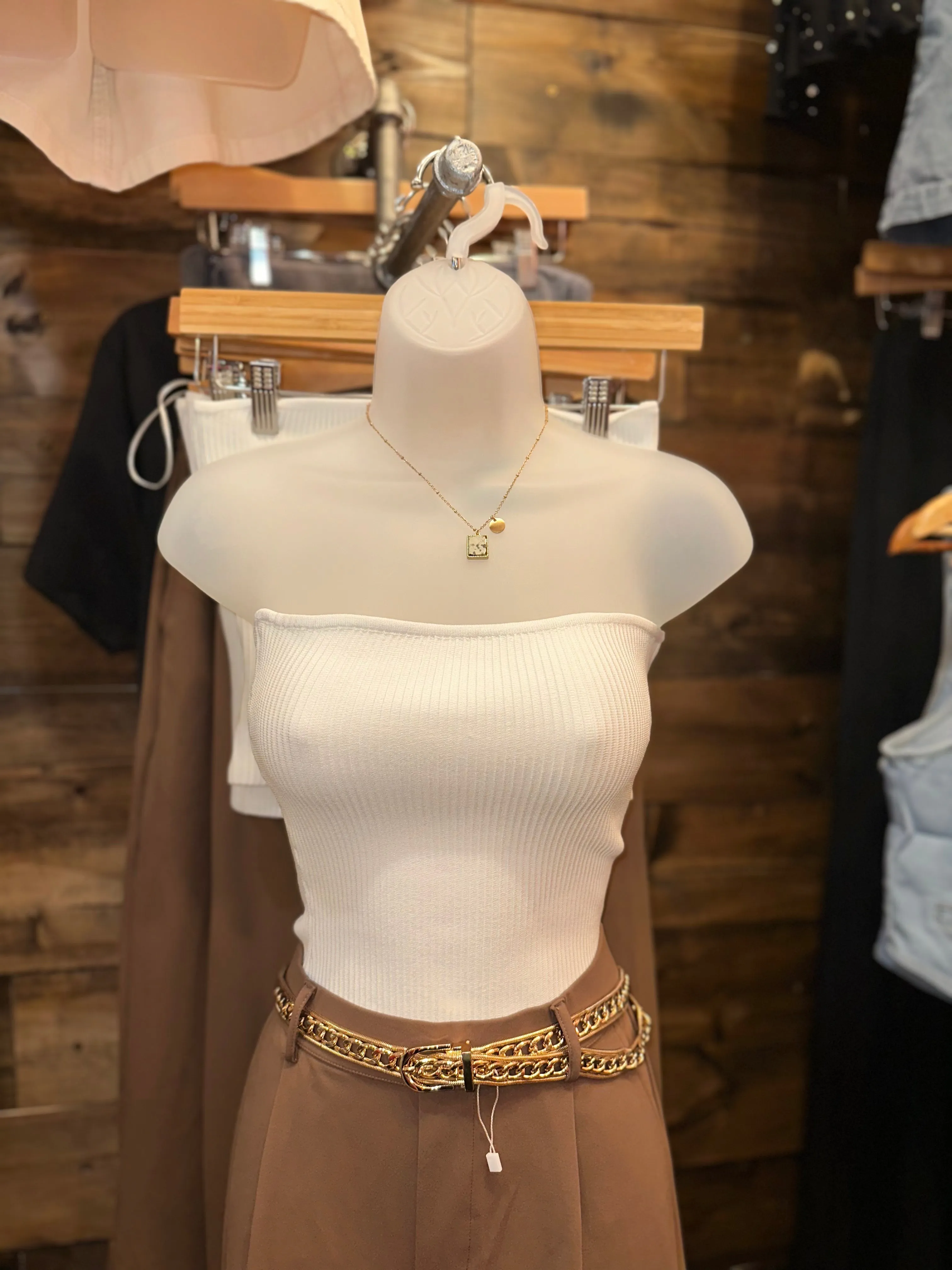 Ivory Strapless Top