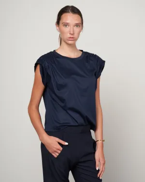 jersey ruched muscle tank eco jersey - ink jet