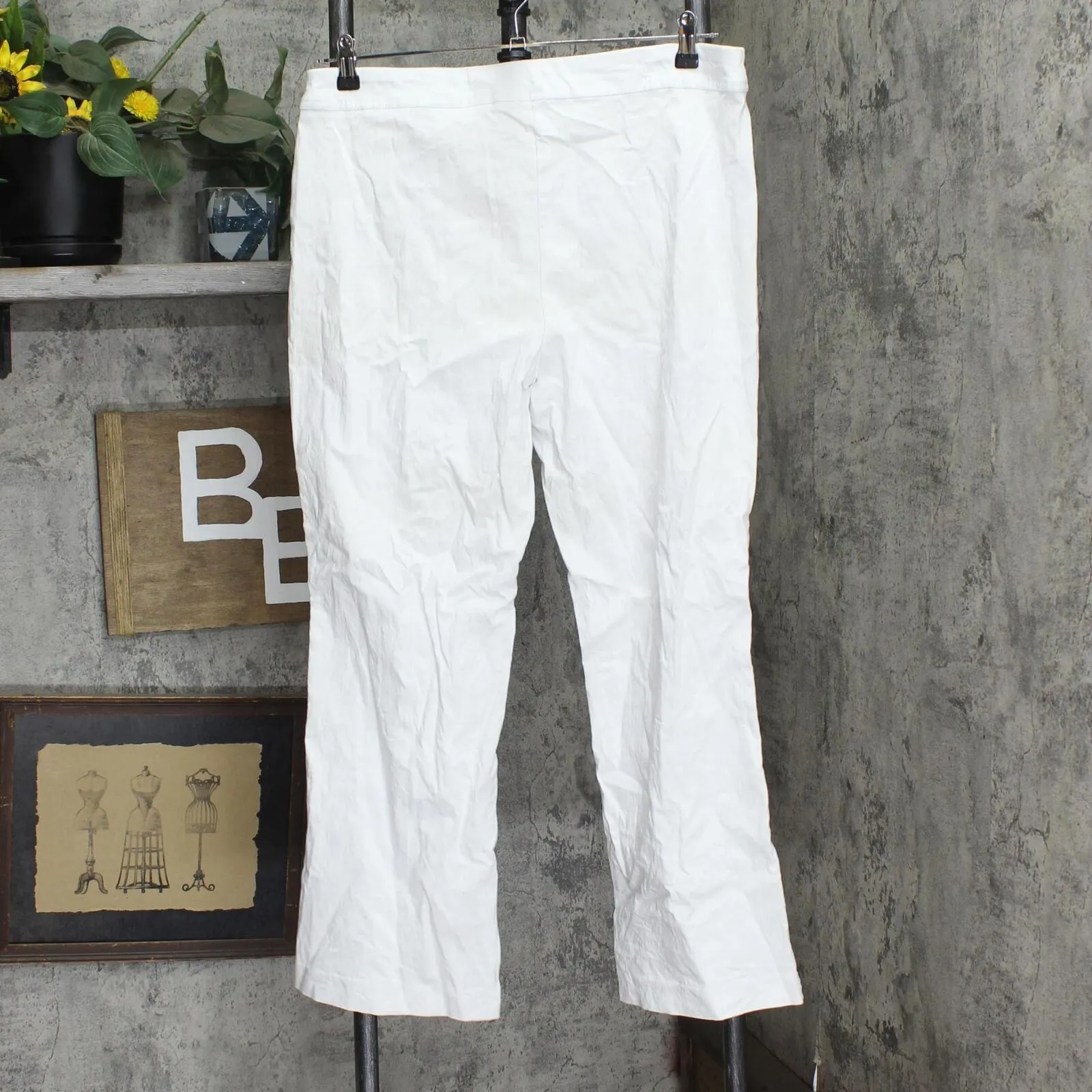 Jm Collection Womens Petite Stud-Trimmed Flare-Leg Pants 100042991PT White PXL
